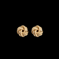 Pendientes de nudo texturizado de oro italiano de 10K
