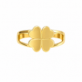 Anillo de oro italiano de 10K para mujer con trébol de cuatro hojas – Diseño de cuatro corazones