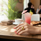 Anillo de Oro de 10K con Círculo para Mujer