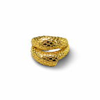 Anillo de mujer de oro de 10K con diseño de piel de serpiente
