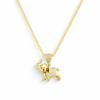 Cadena de oro de 10K con colgante de elefante