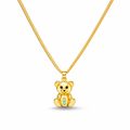 Cadena de oro de 10K con colgante de oso de peluche