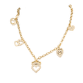 Pulsera de corazón de oro de 10 quilates para mujer