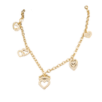 Pulsera de corazón de oro de 10 quilates para mujer